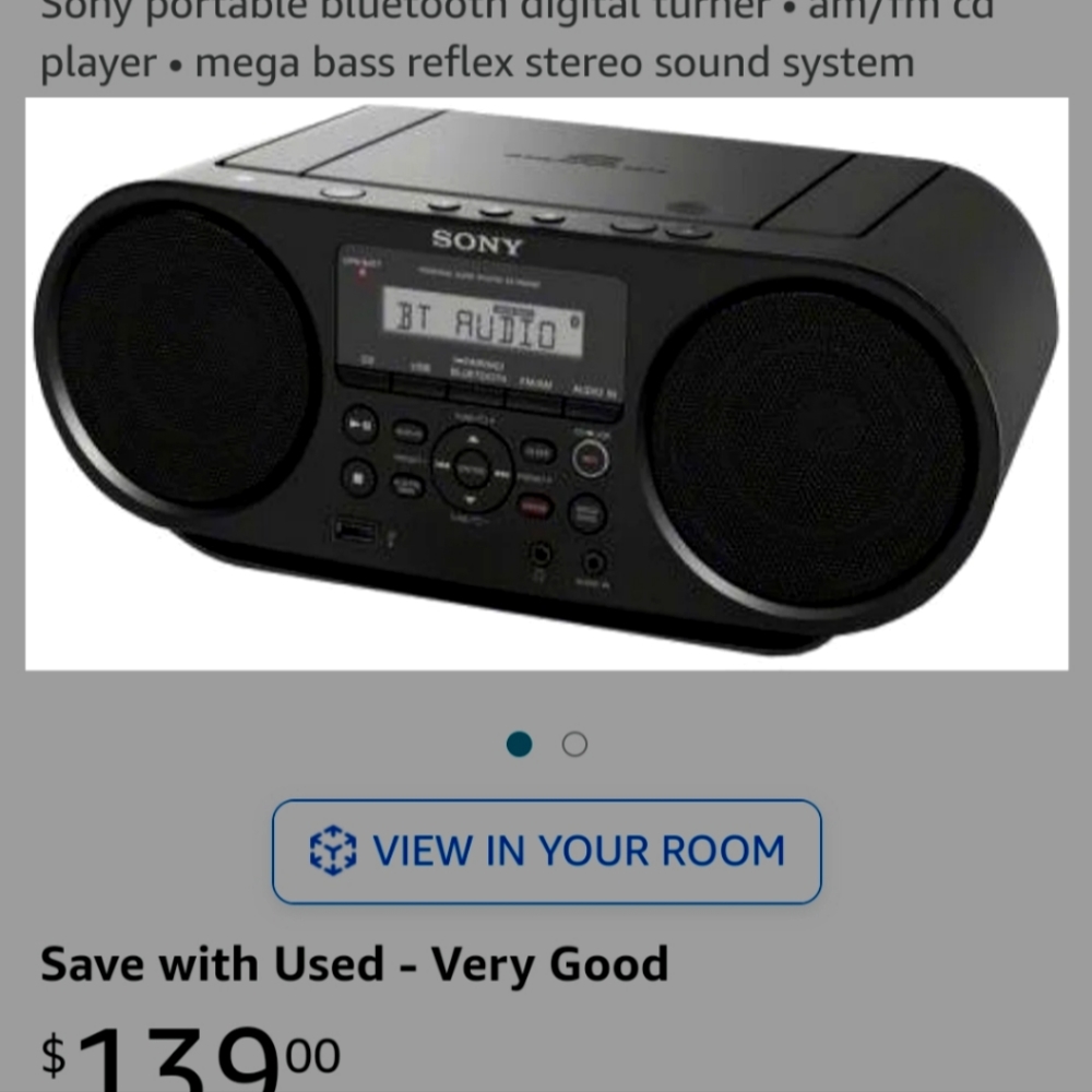 Sony CD player with Bluetooth